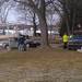A woman was rescued by the Dexter Area Fire Department after driving her car onto Dexter Township's Portage Lake on Sunday, Feb. 17, 2013. Photo  courtesy of Amy Conway O'Brien